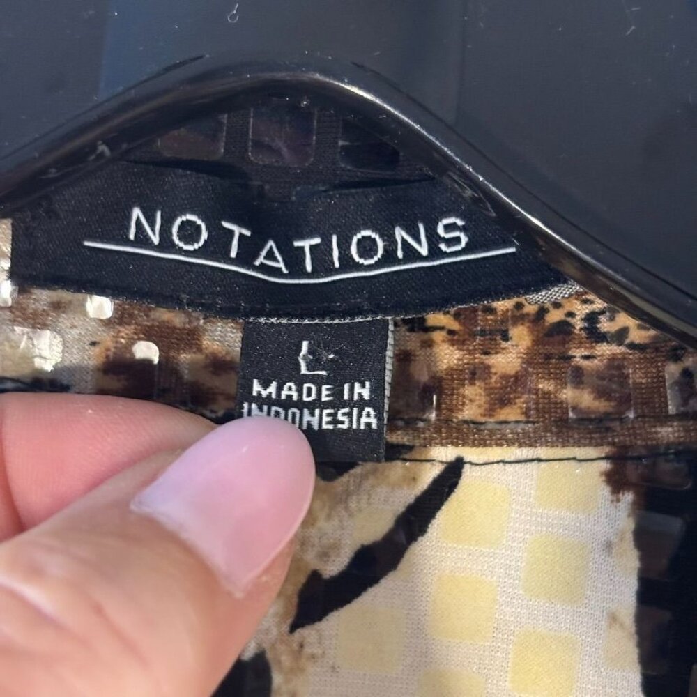 Animal Print Sequin Button-Up Jacket By Notations… - image 3